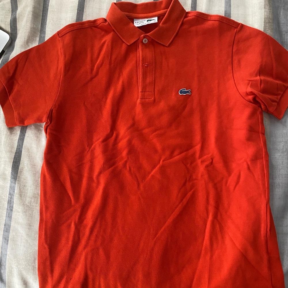 Boys Lacoste polo orange